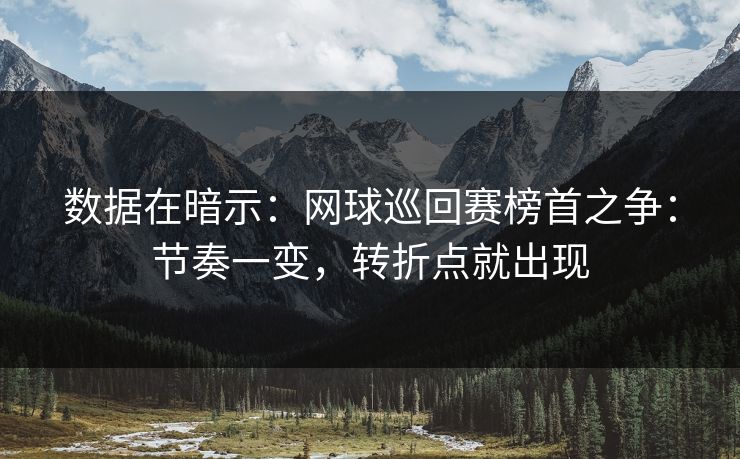 数据在暗示:网球巡回赛榜首之争:节奏一变,转折点就出现 数据在暗示:网球巡回赛榜首之争:节奏一变,转折点就出现