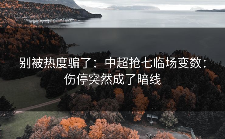 别被热度骗了:中超抢七临场变数:伤停突然成了暗线 别被热度骗了:中超抢七临场变数:伤停突然成了暗线